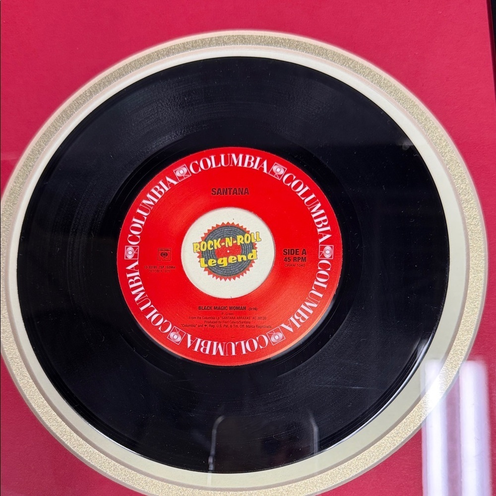 Framed 1998 Rock & Roll Carlos Santana Record Display. Hall of Fame Display - Picture 5 of 9